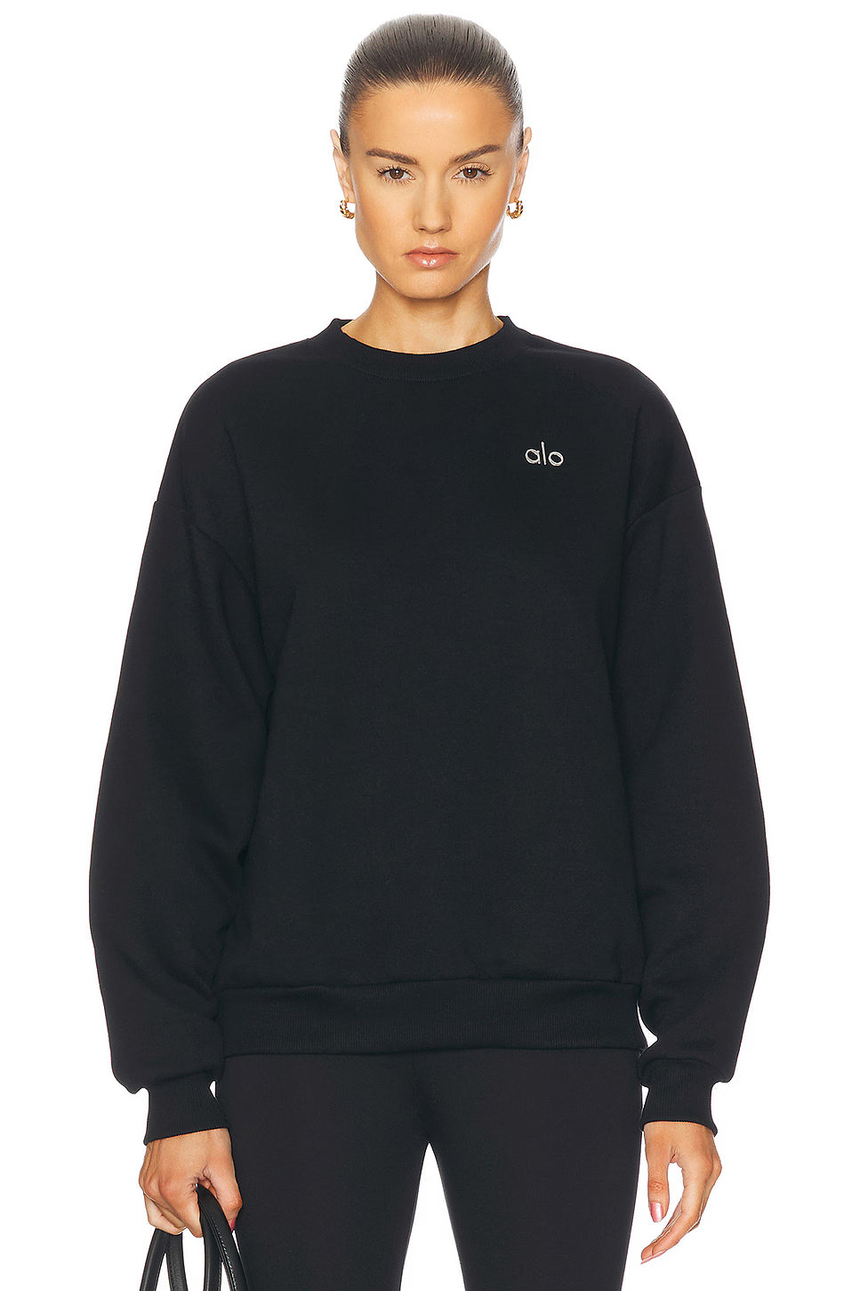 Alo Black Crewneck Sweatshirt – Clean Minimal Style